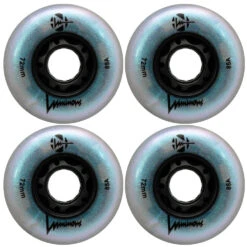 LUMINOUS LED LIGHT UP INLINE SKATE WHEELS BLACK PEARL 72 MM – SET OF 4