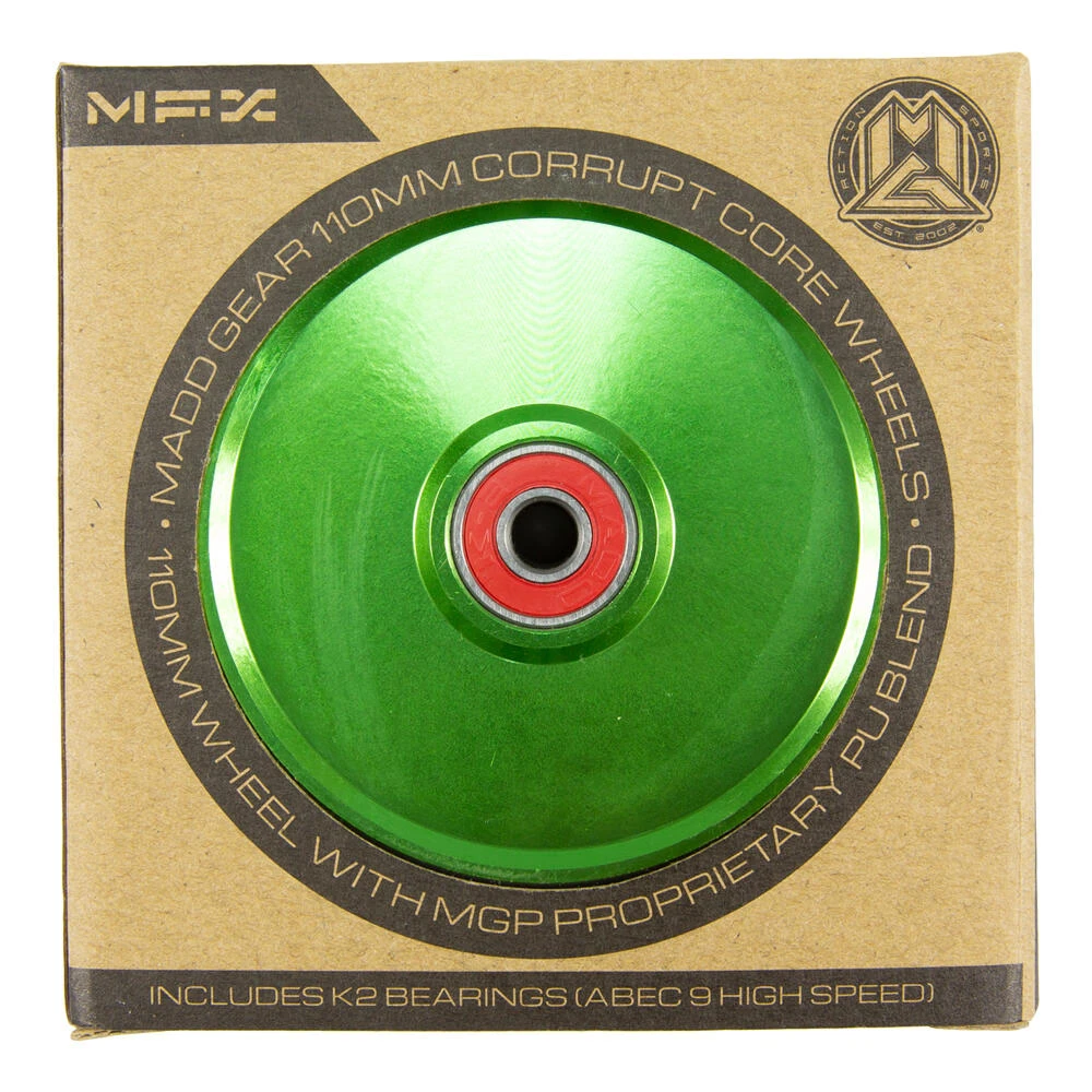 MGP MFX CORRUPT 110MM PRO STUNT SCOOTER WHEELS Inc BEARINGS PAIR – BLACK/BLACK 20 MGP MFX CORRUPT 110MM PRO STUNT SCOOTER WHEELS Inc BEARINGS PAIR – BLACK/BLACK - Image 18