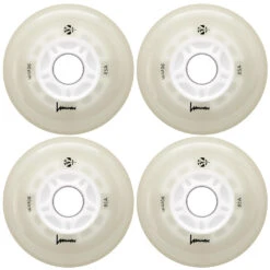 LUMINOUS LED LIGHT UP INLINE SKATE WHEELS WHITE GLOW 90 MM – SET OF 4