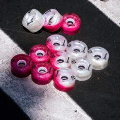 LUMINOUS LED LIGHT UP ROLLER SKATE WHEELS COTTON CANDY 62 MM 78A – SET OF 4 -Rollerz Store k35f235580824c53d98d21264bcd1683d