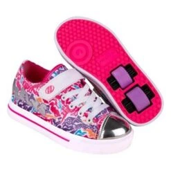 Heelys Snazzy White/Pink/Multi Kids Heely X2 Shoe