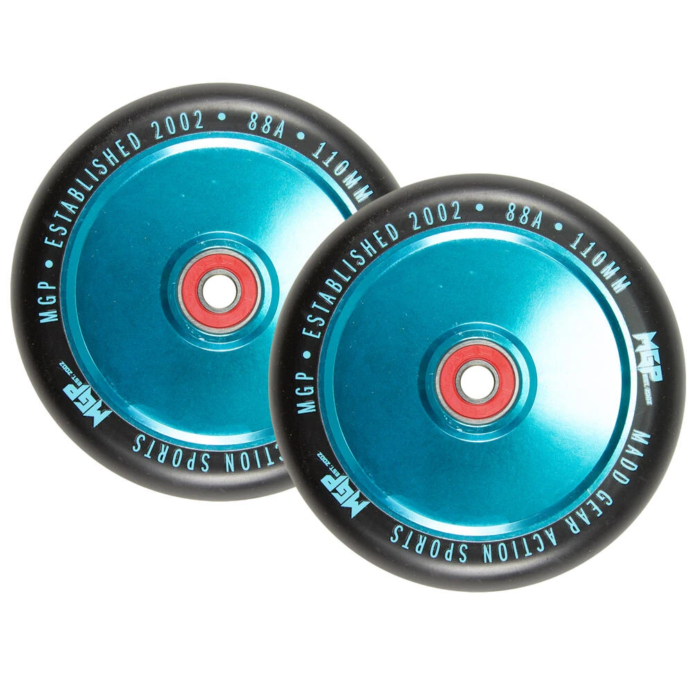 MGP MFX CORRUPT 110MM PRO STUNT SCOOTER WHEELS Inc BEARINGS PAIR – BLACK/BLACK 9 MGP MFX CORRUPT 110MM PRO STUNT SCOOTER WHEELS Inc BEARINGS PAIR – BLACK/BLACK - Image 7