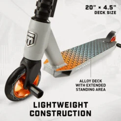 Mongoose Rise 110 Elite Freestyle Scooter Grey/Orange -Rollerz Store k518dfd620c1b40fff95c068b0c5df45d