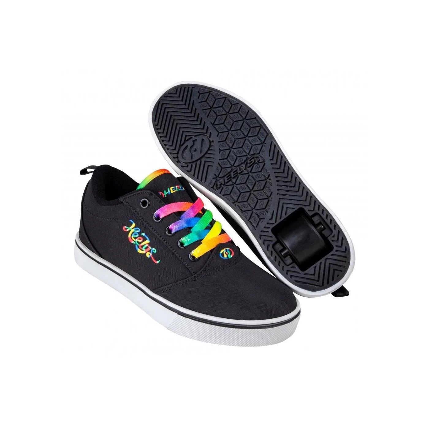 Heelys Pro 20 Black/Rainbow Cursive Kids Heely Shoe 3 Heelys Pro 20 Black/Rainbow Cursive Kids Heely Shoe