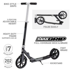 Mongoose Trace 200 Folding Scooter Black & Grey 15 Mongoose Trace 200 Folding Scooter Black & Grey -Rollerz Store k802e6a2f3210b4204df1140ce696cb1b