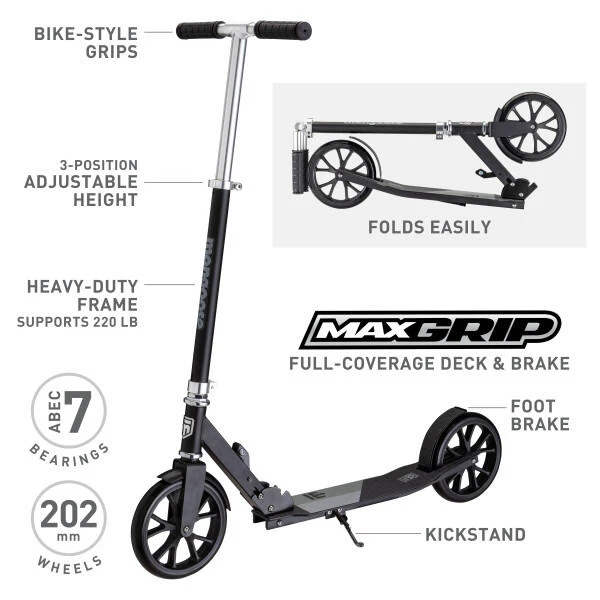 Mongoose Trace 200 Folding Scooter Black & Grey 9 Mongoose Trace 200 Folding Scooter Black & Grey - Image 7
