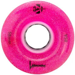 LUMINOUS LED LIGHT UP ROLLER SKATE WHEELS PINK GLITTER 58 MM 85A – SET OF 4 -Rollerz Store k8312e6653634f056d2b99abf68d211c9