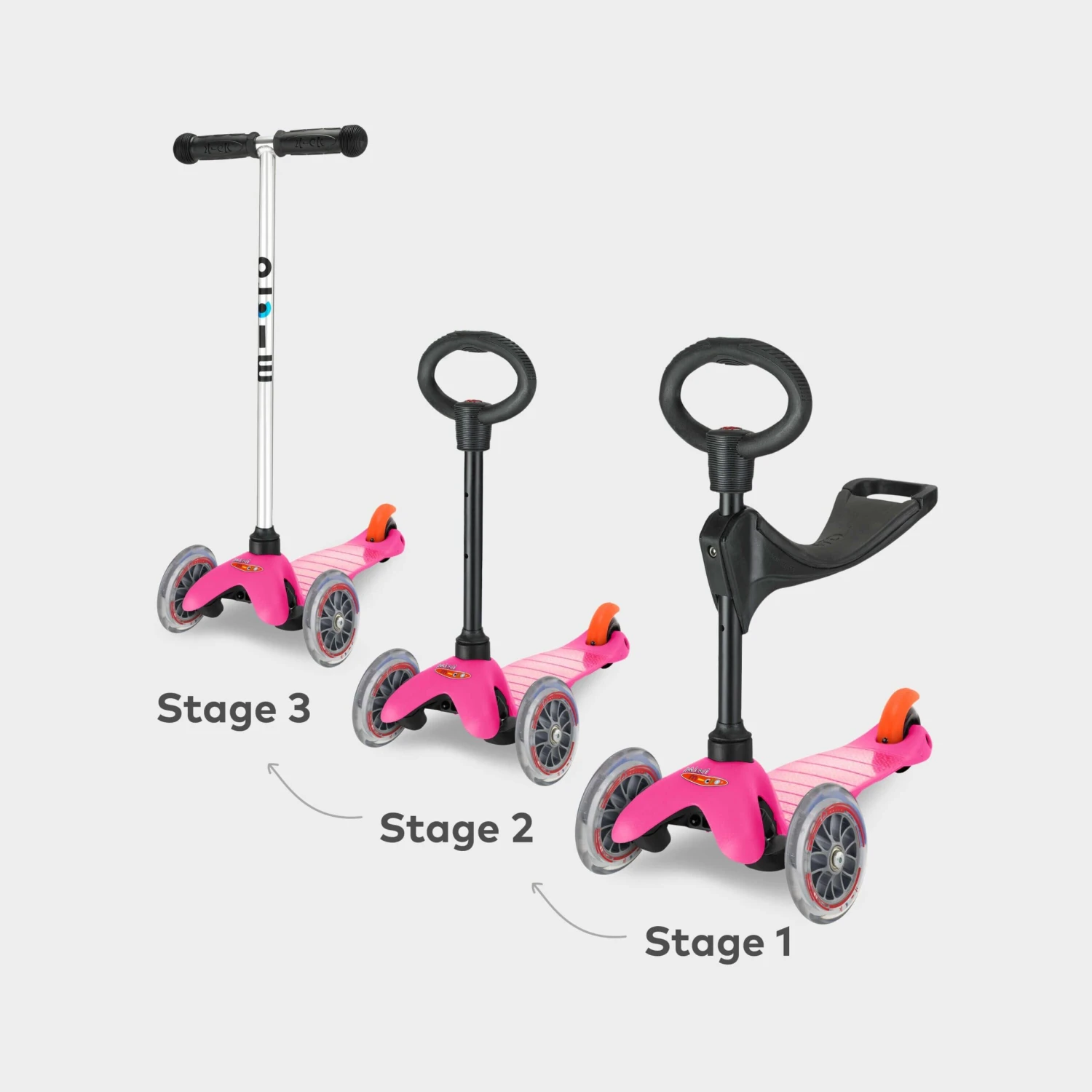 Toddler Scooter - Mini Micro 3in1 Classic Scooter - Pink - 12 Months 6 Toddler Scooter - Mini Micro 3in1 Classic Scooter - Pink - 12 Months - Image 4