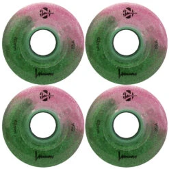 LUMINOUS LED LIGHT UP ROLLER SKATE WHEELS PINK PINK FOREST 62 MM 85A – SET OF 4