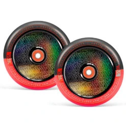 MGP MFX CORRUPT 120MM PRO STUNT SCOOTER WHEELS Inc BEARINGS PAIR – BLACK/RED