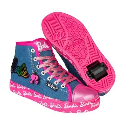 Heelys Barbie Hustle Denim/Pink/Rainbow Kids Heely Shoe 3 Heelys Barbie Hustle Denim/Pink/Rainbow Kids Heely Shoe