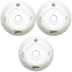 LUMINOUS LED LIGHT UP INLINE SKATE WHEELS WHITE GLOW 110 MM – SET OF 3 -Rollerz Store kbc4b13e268496623f9f5d3b007066566