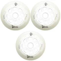 LUMINOUS LED LIGHT UP INLINE SKATE WHEELS WHITE GLOW 110 MM – SET OF 3