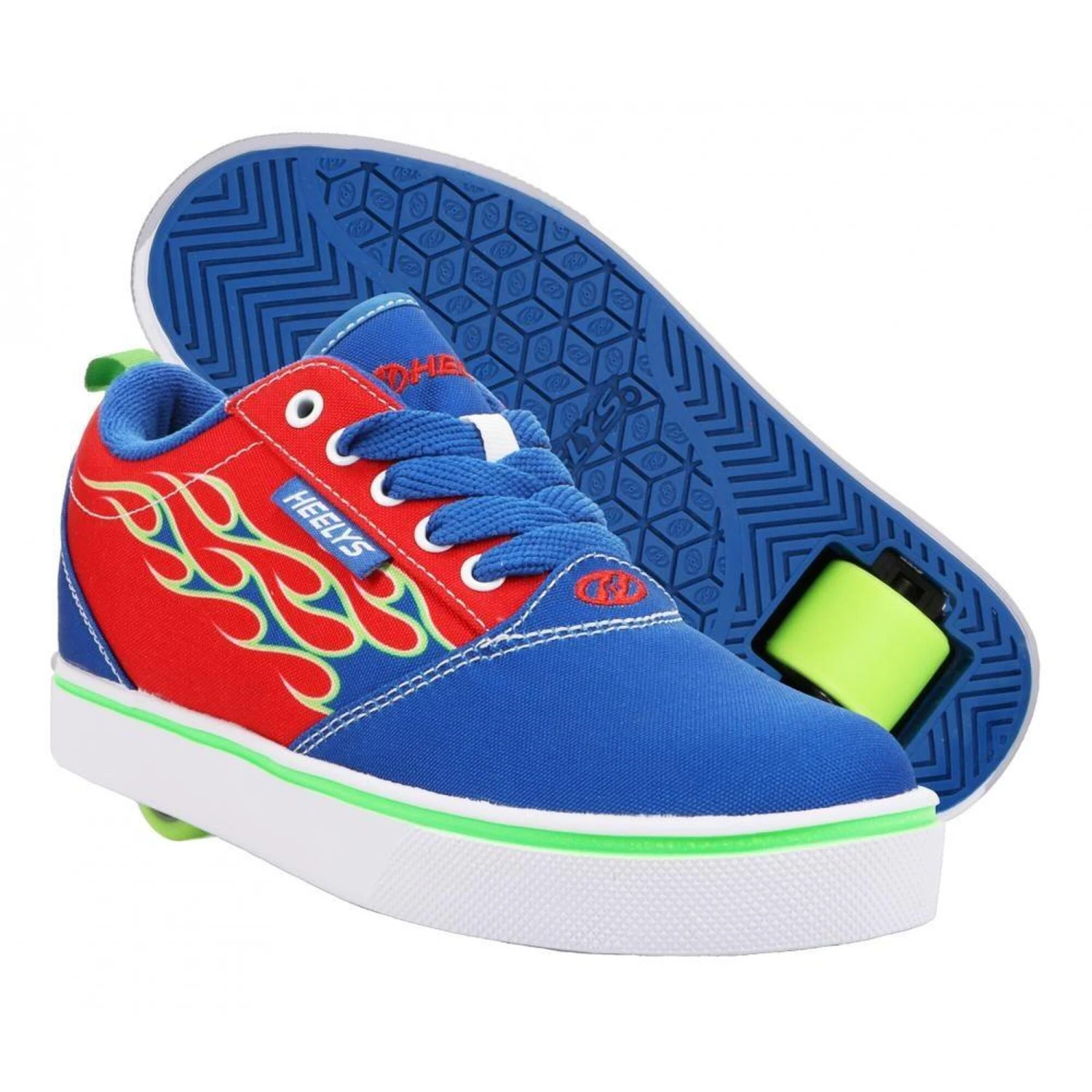 Heelys Pro 20 Red/Blue/Neon Green Kids Heely Shoe 4 Heelys Pro 20 Red/Blue/Neon Green Kids Heely Shoe - Image 2