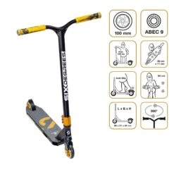 SIX DEGREES Stunt Scooter 100 Mm Black