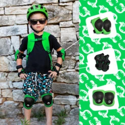 Bike Safety Gear For Kids | Black | Crazy Safety | Tested And CPSC Certified -Rollerz Store kf83fe7d1816dcaaf766396e47c34a55e